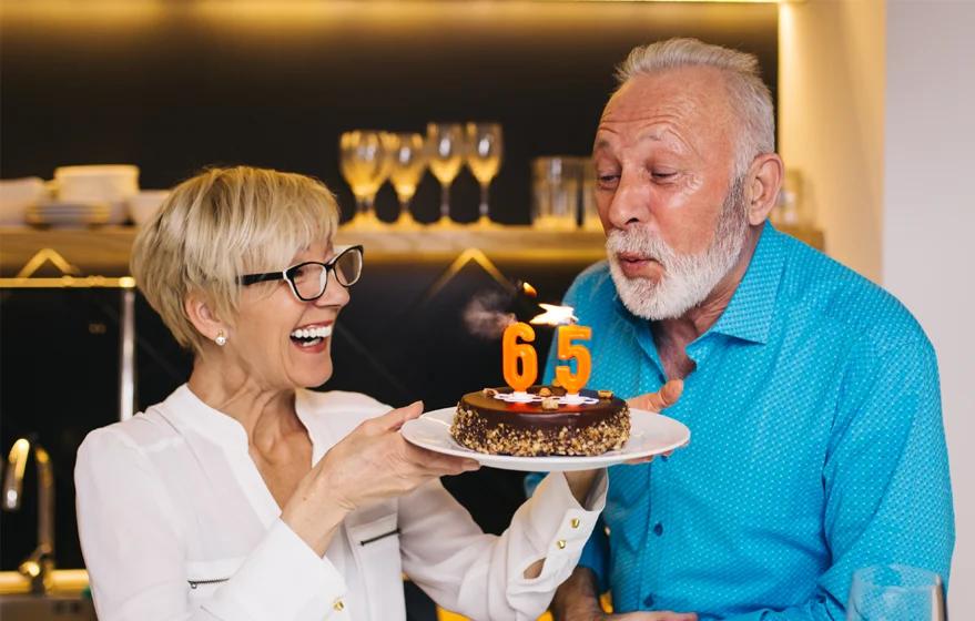 Couple celebrating birthday