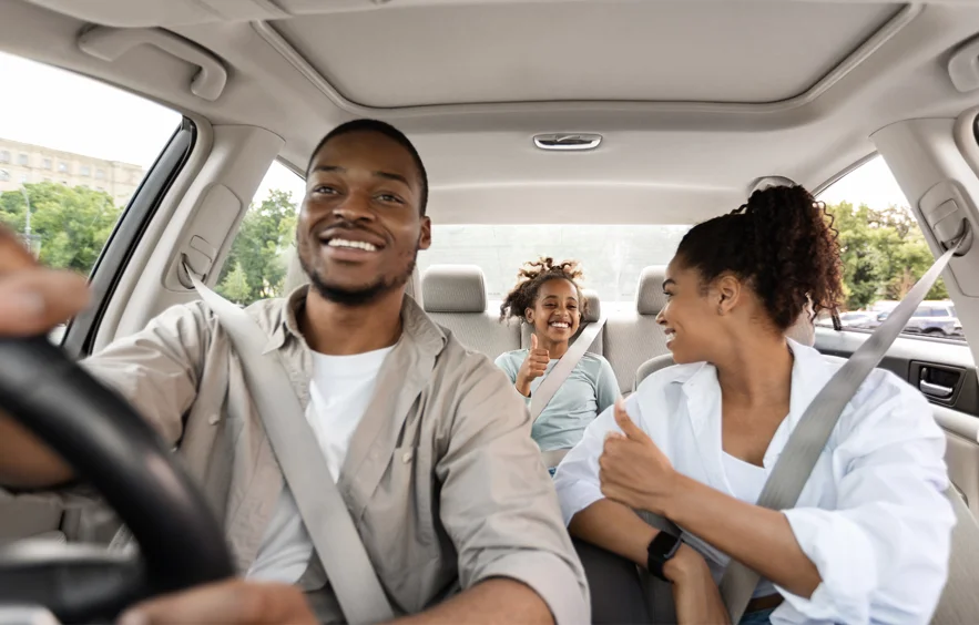 Family in car